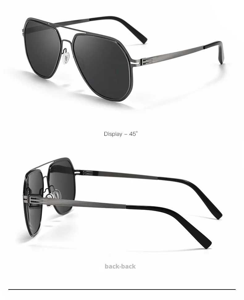 YIMARUILI Herren- und Damenmode Pilot Polarisierte Sonnenbrille Retro UV400 Schraubenloses Design Optische Brillen mit Sehstärke BD96 – Detail 8