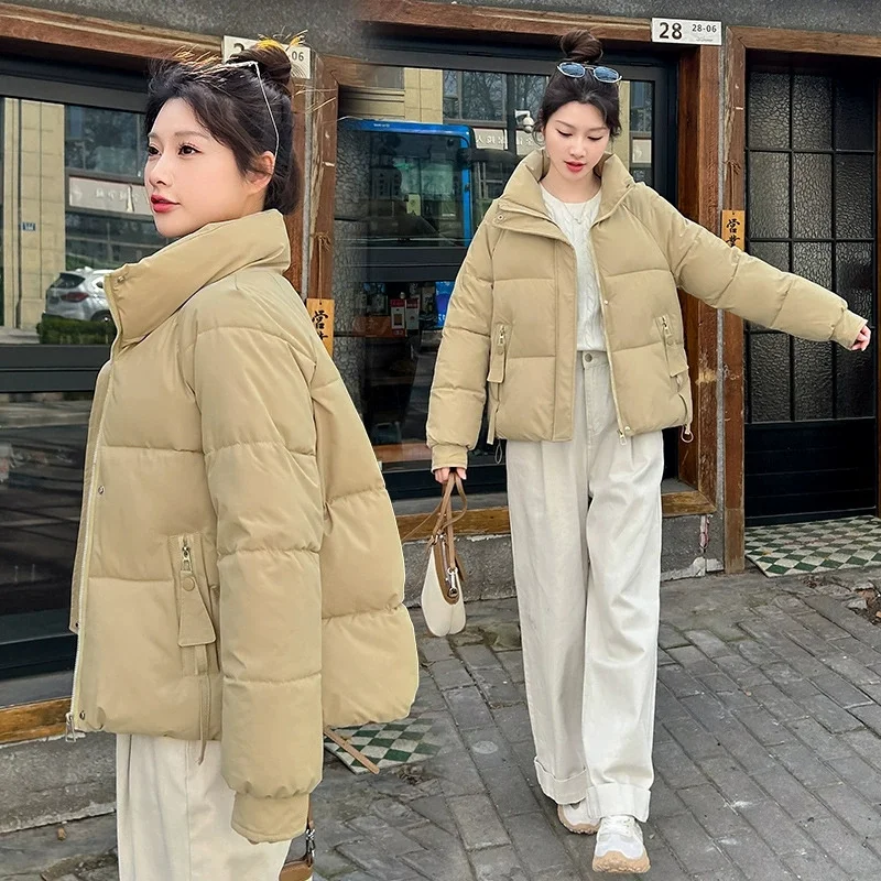 Doudoune Courte en Coton Fin et observateur pour Femme, Manteau d'Automne et d'Hiver Rembourré, Parka, 3XL, Nouvelle Collection 2025