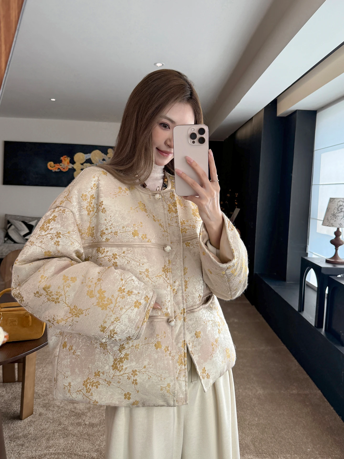 

New 2025 Winter ort Sle Pink Scented down Jaet White Du Feather Traditional Chinese Sle Women's Warm Polyester Fce