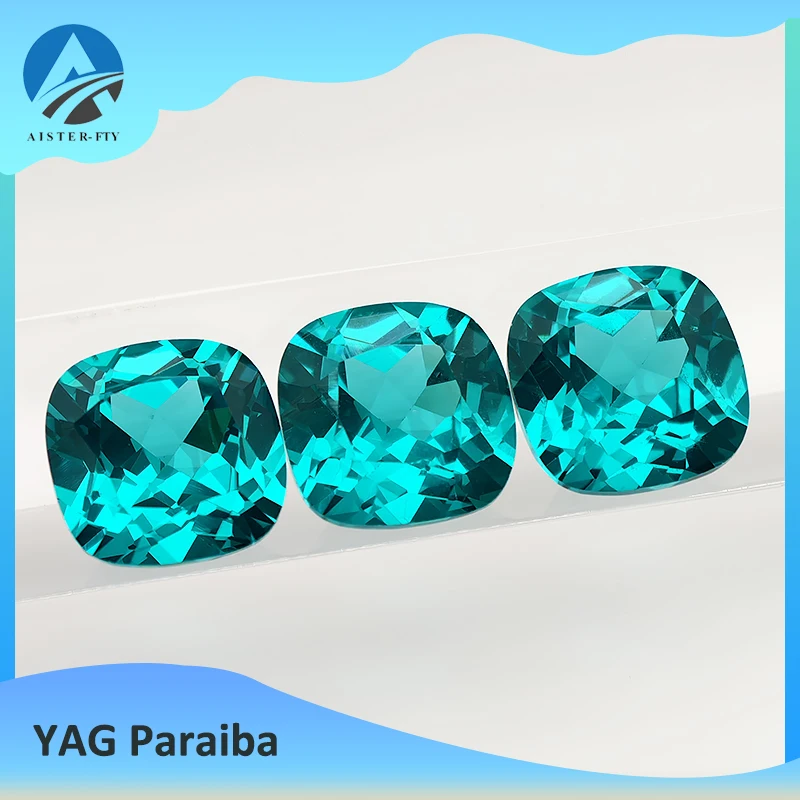 

Paraiba Color Cushion Cut Yttrium Aluminium Garnet (YAG) Stones Loose Gemstones for Making Jewelry DIY