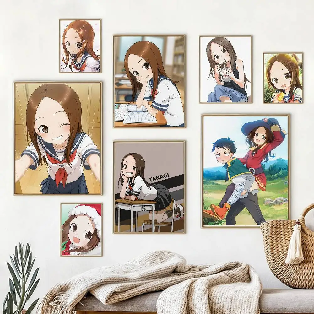 Постер K KarakaiS Jozu no T Takagi San, водонепроницаемая наклейка на стену для бара, гостиной, винтажный декор, высококачественный принт, подарок