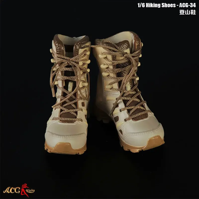 Q4-23 ACG-34 1/6 Soldier Combat Boots Mountaineering  Hollow Lace Shoes Model