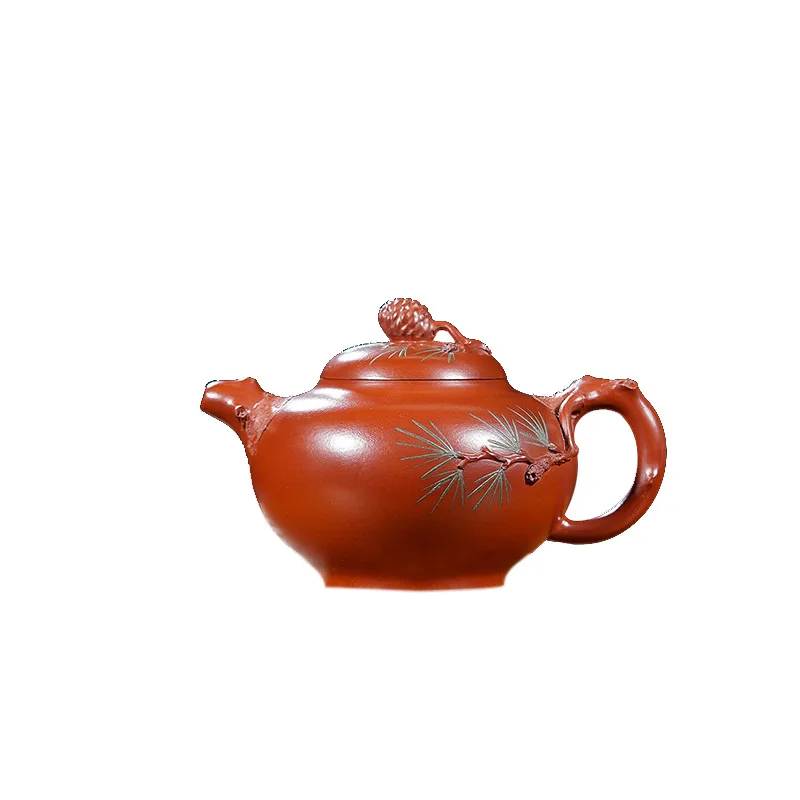 

Zisha pot is batch from handmade Dahongpao pine cone teapot tea set