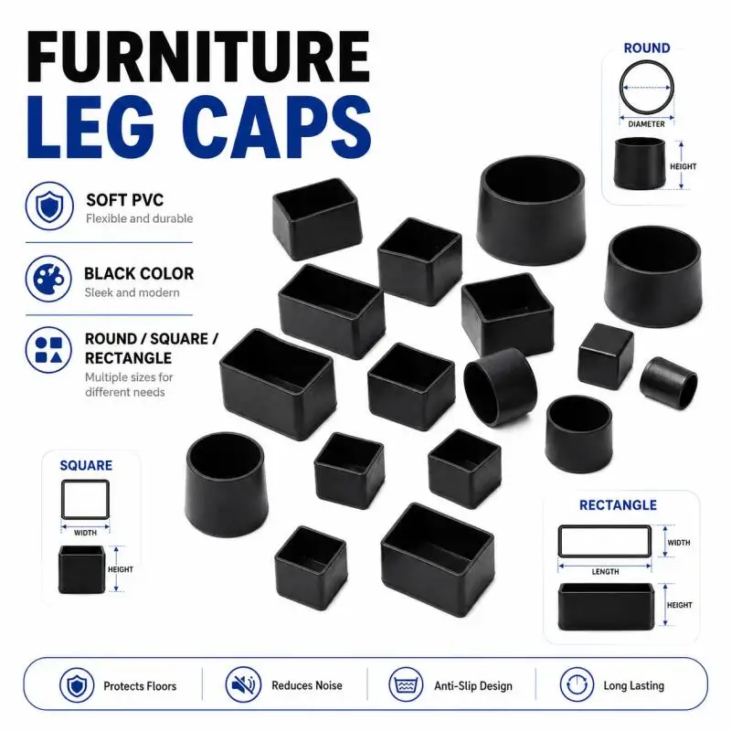 4/8/12pcs  Silicone Chair Leg Caps Silicone Non-Slips Furniture Feets Covers Table Chair Leg End Caps Covers Floor Protectors
