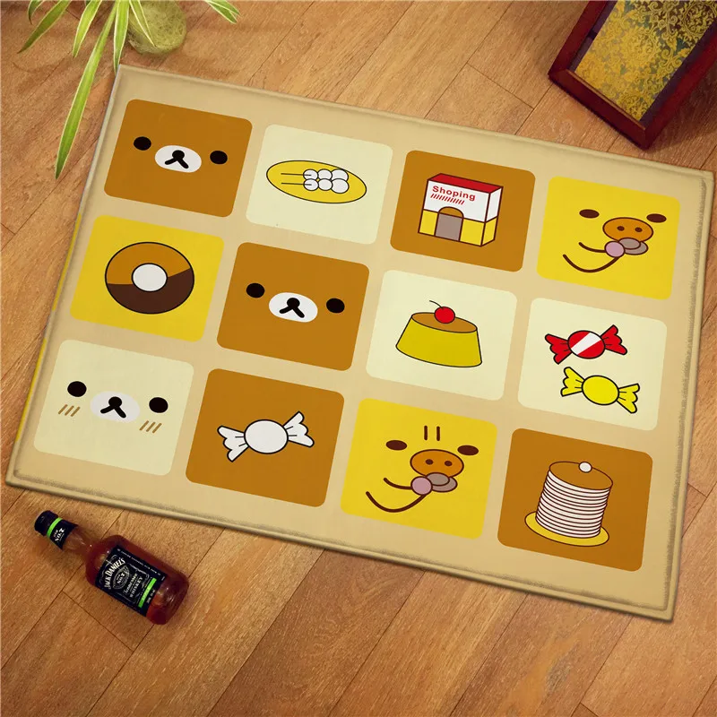 Kawaii Rilakkuma السجاد جديد لطيف الاسترخاء الدب الحمام حصيرة غرفة نوم الاطفال غرفة المعيشة عدم الانزلاق السجاد هدية تزيين المنزل المبيعات الساخنة