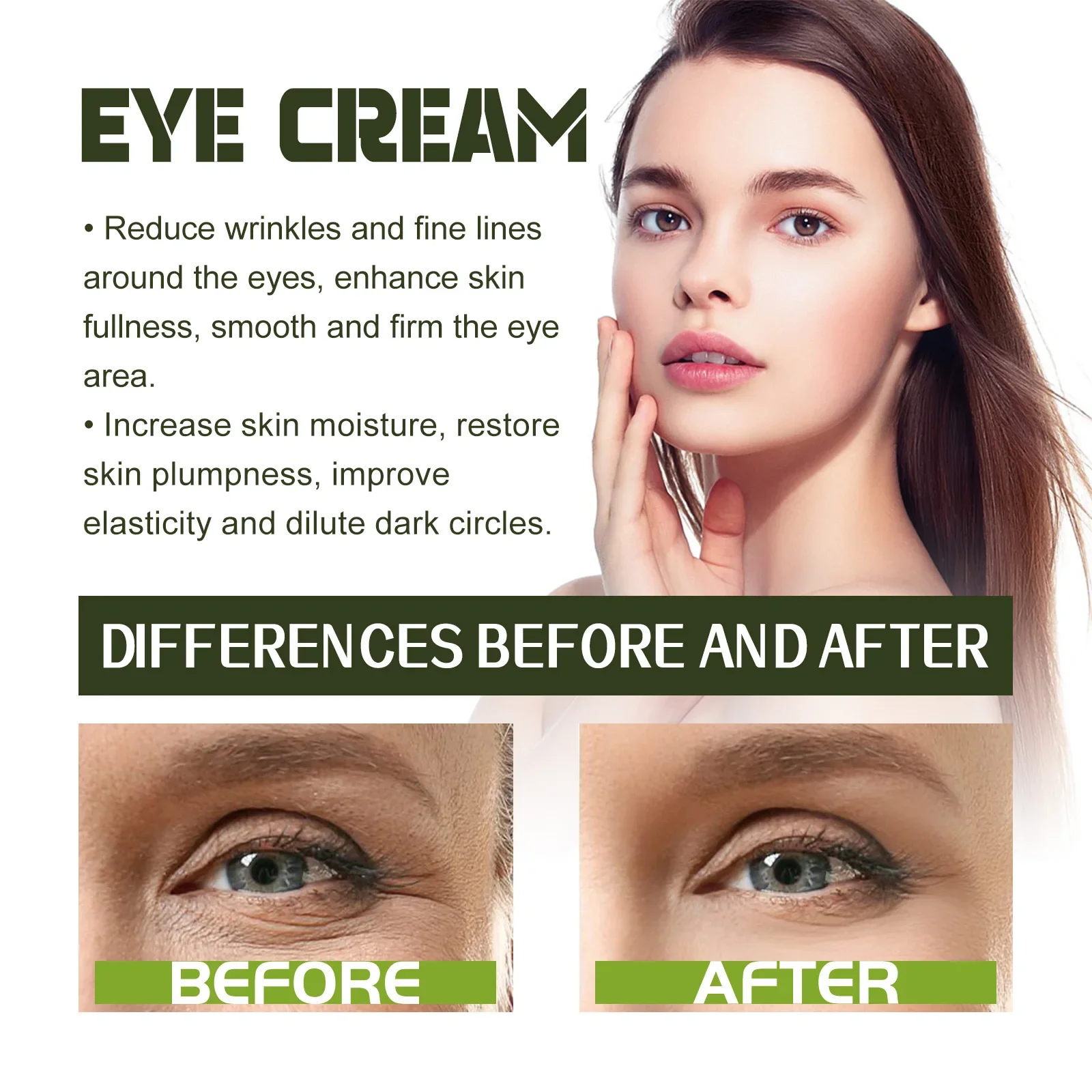 Day & Night Eye Cream Ultimate Firming & Moisturizing, Reduction Wrinkles and Puffiness and Dark Circles, 30ml