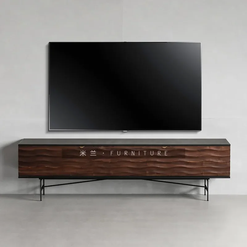

c Nordic style creative modern locker walnut color living room minimalist TV cabinet designer