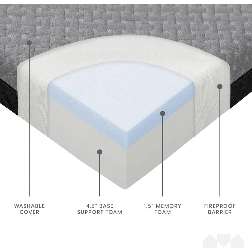 Dubbelzijdige Premium Tri Opvouwbare Matras, Traagschuim Opvouwbare Matras Met Waterdichte Wasbare Hoes, Queen (78 "X 58" X 6 ")