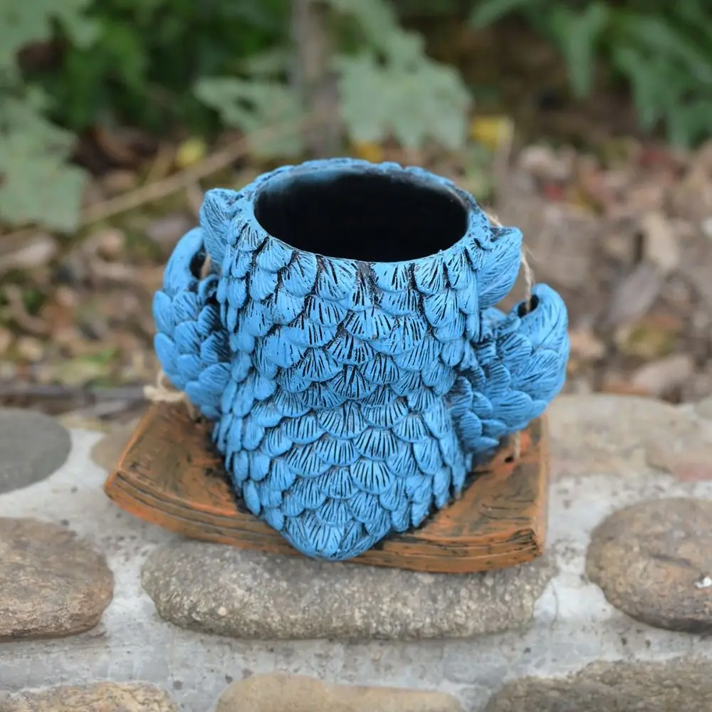 

Yard Decor Resin Owl Statue Planter Cute Hanging Flower Pot Decorative Hydroponic Flower Holder Bonsai
