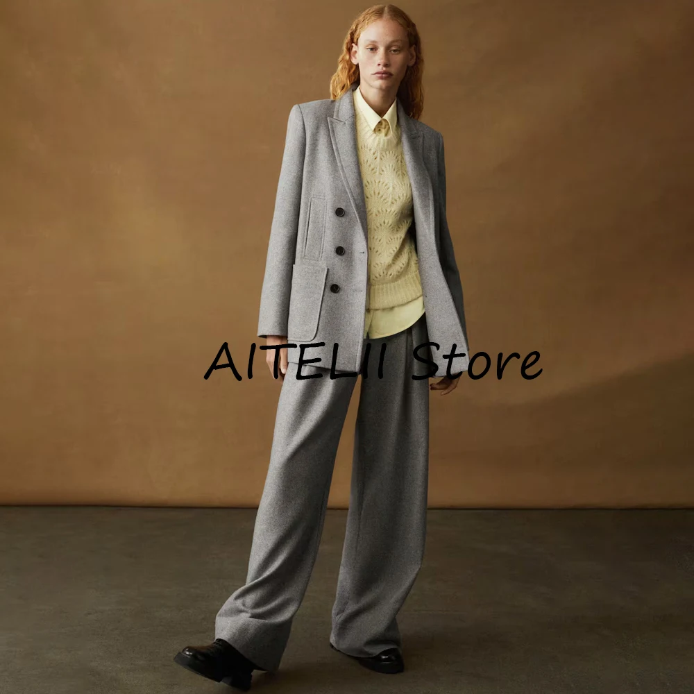 

Women's Herringbone Two-Piece Suit Set Woman 2 Pieces Chic and Elegant Women's Suits to Dress Elegant Casual Sets Great Costumes
