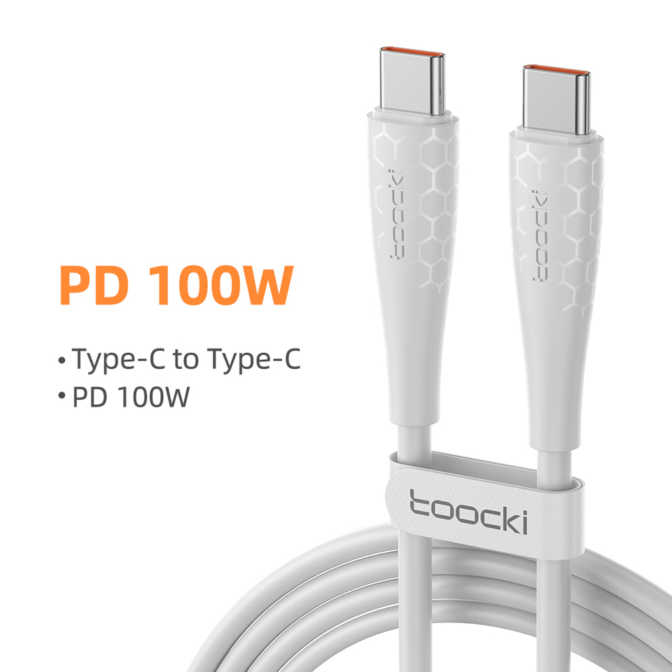 Toocki 100W USB C To Type C Cable For Xiaomi 13 12 240W PD3.1 Fast Charging Charger Cord Type -C Cable For Realme Samsung S23