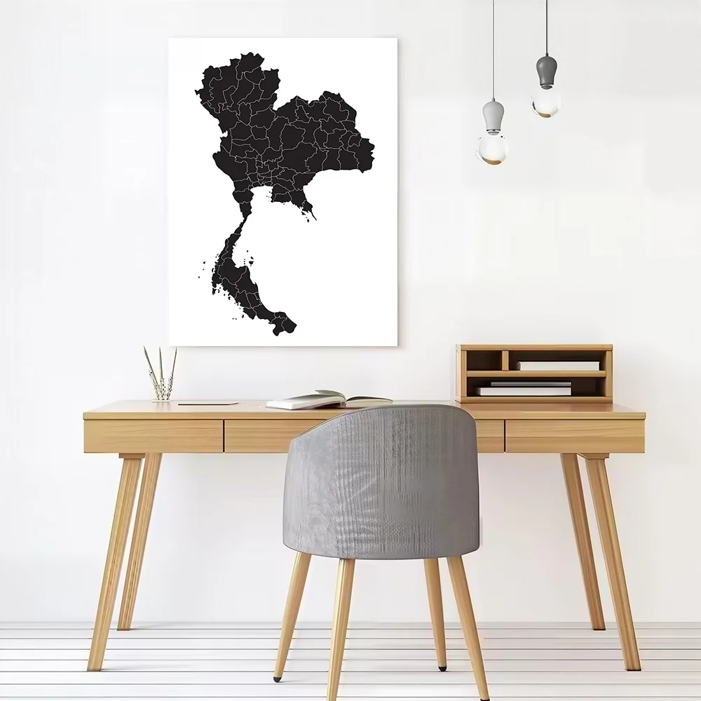 Map of Thailand With Provinces Canvas Wall Art Poster Personalized Photo Printing Perfect Gift for Bedroom Decoration Decor Room