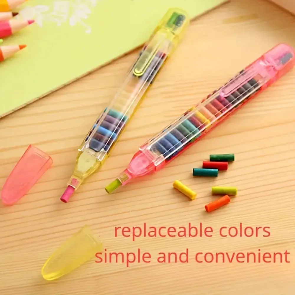 어린이 DIY 컬러 크레용, 20 가지 색상 코어, 미술 학습 문구 도구, 가정 학교용