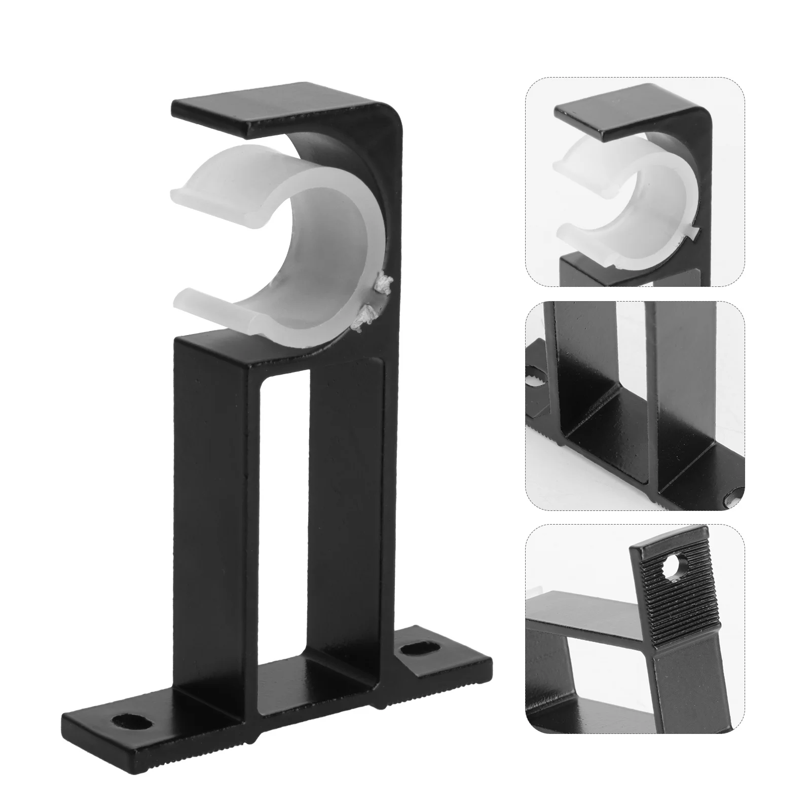 

2Pcs Curtain Rod Bracket Sturdy Side Mount Holder Suitable for Bedroom Living Room Kitchen Office Single Rod Curtain Bracket