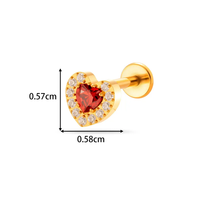 1PC G23 Titanium Labret Stud Sun Flower CZ Helix Conch Cartilage Tragus Stud Nose Flatback Internal Thread Piercing Body Jewelry