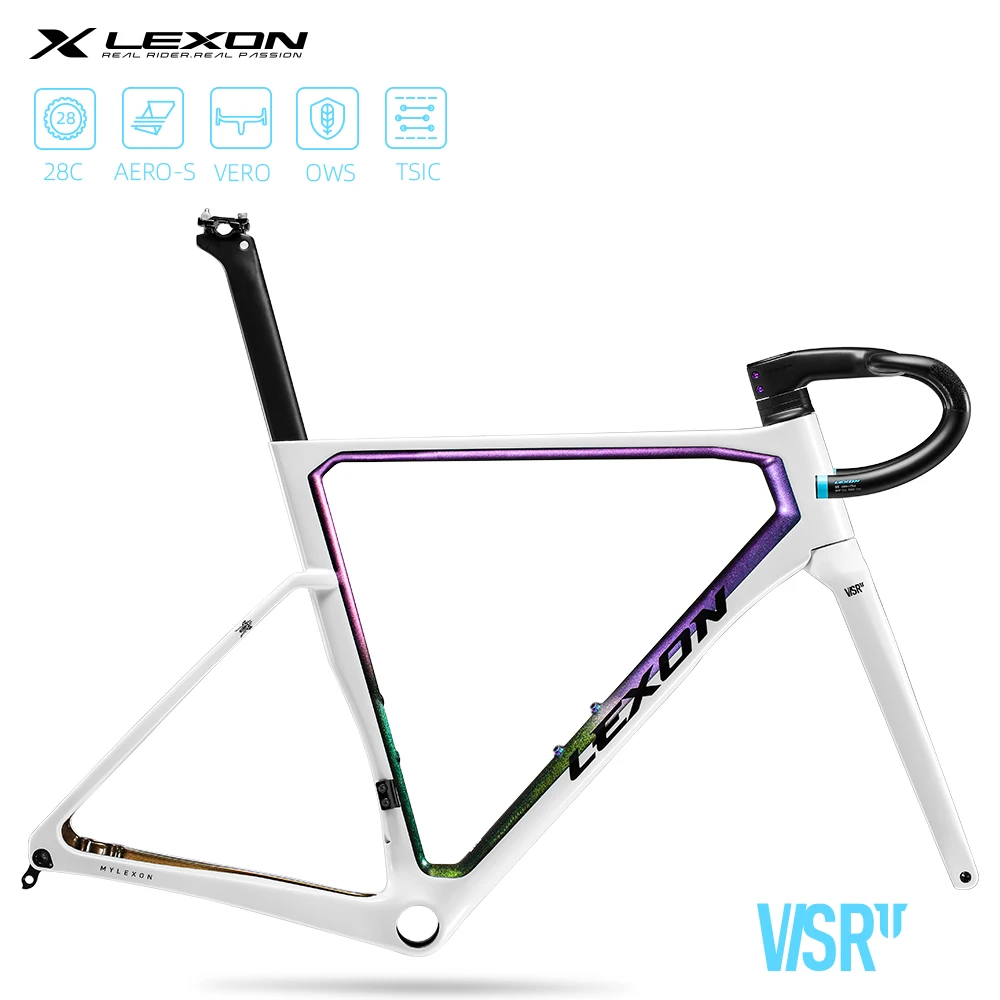 

LEXON VISRT Road Bike Frame Disc Brake Carbon T1000 Frameset Full Inner Cable Racing Bike Frames Bicycle Product Accessories