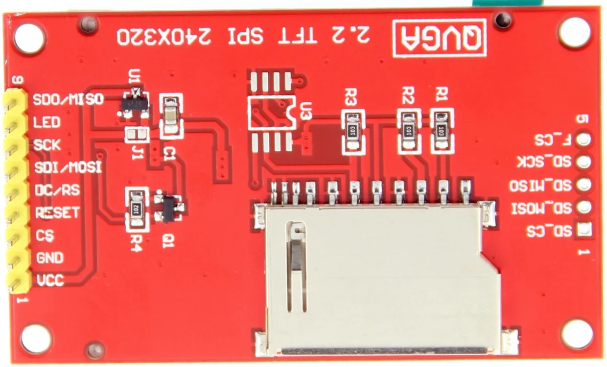 TFT SPI LCD Módulo de Display Colorido, Compatível com Arduino IDE, 320x240, ILI9341, 2.2"