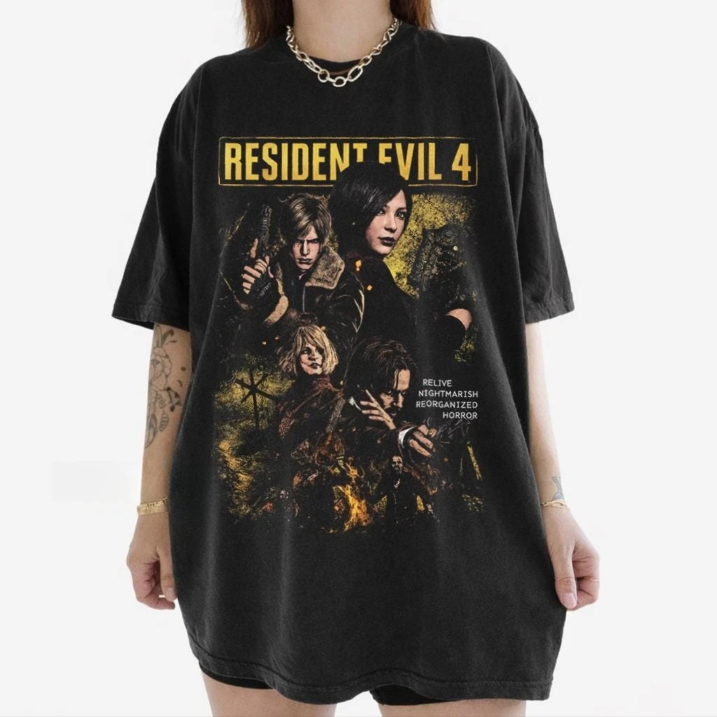 Resident Evil 4 Shirt Horror Game Gift Unisex Clothing Short-sleeved T-shirt Y2k Ins