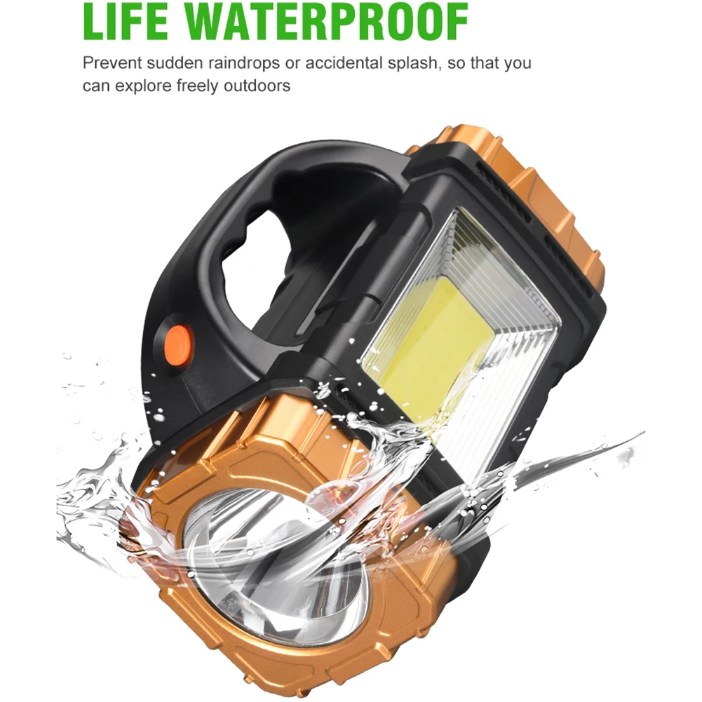 فانوس التخييم قوة البنك عالية الطاقة مصباح ليد جيب USB قابلة للشحن 8 أوضاع الإضاءة التخييم الشعلة للتخييم التكتيكي التنزه #2