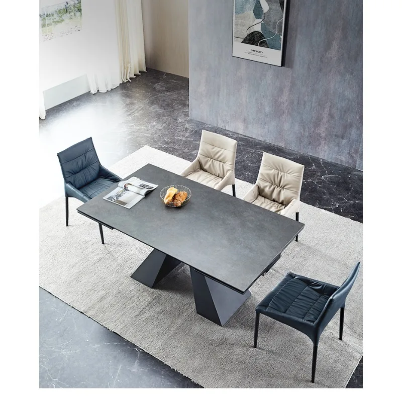 قابل للسحب الحديثة بسيطة الخفيفة الفاخرة المنزلية شقة صغيرة التعريفي طباخ طاولة طعام وكراسي مشرقة #5