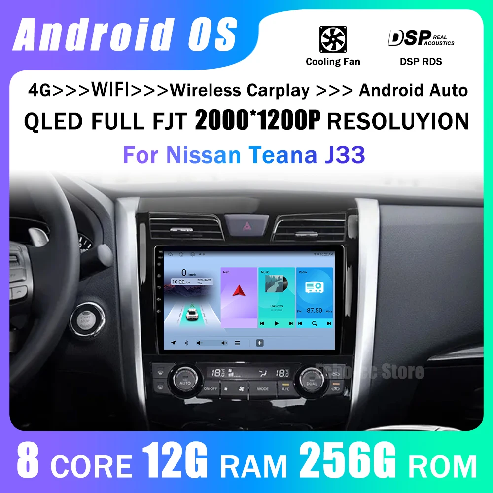 

Android Auto QLED Screen For Nissan Teana J33 2013 - 2015 Carplay Touchscreen 9 Inch Multimedia Player Radio Tools BT WIFI DSP