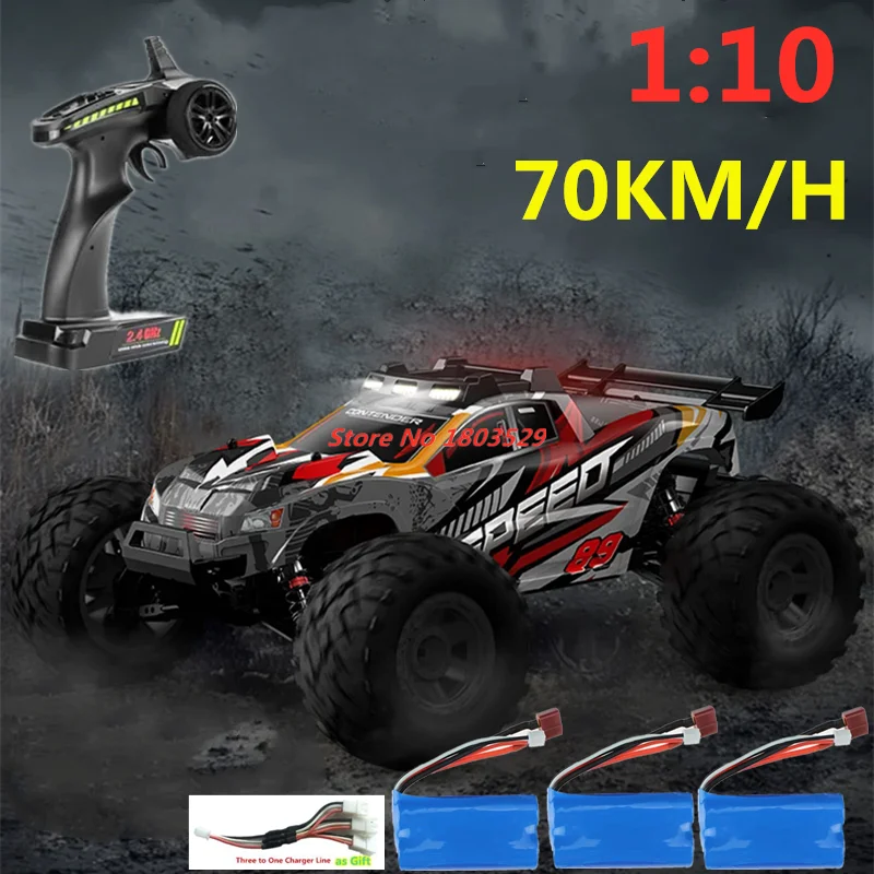 Update 70KM/H High Speed RC Racing Car Retrofit Electric 2.4Ghz 1:10 Scale 4WD RC Truck  4WD Shock Absorber Off Road Vehicle Toy