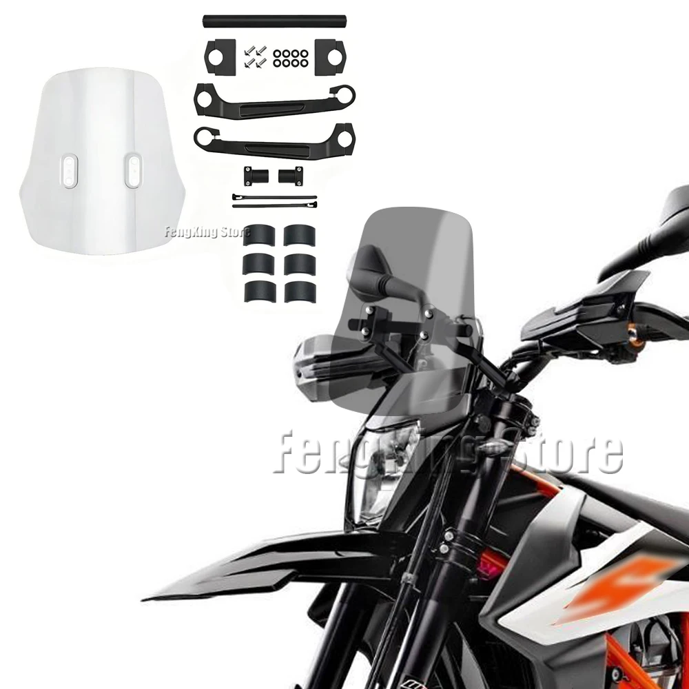 

For KTM 690 SMC R 2008-2022 2023 Motorcycle adventure front windshield portable with navigation bracket