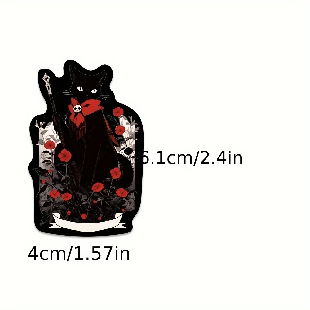 50Pcs Mysterious Secret Realm Little Black Cat Graffiti Sticker DIY Motorcycle Helmet Luggage Guitar Water Cup Phone Case Laptop