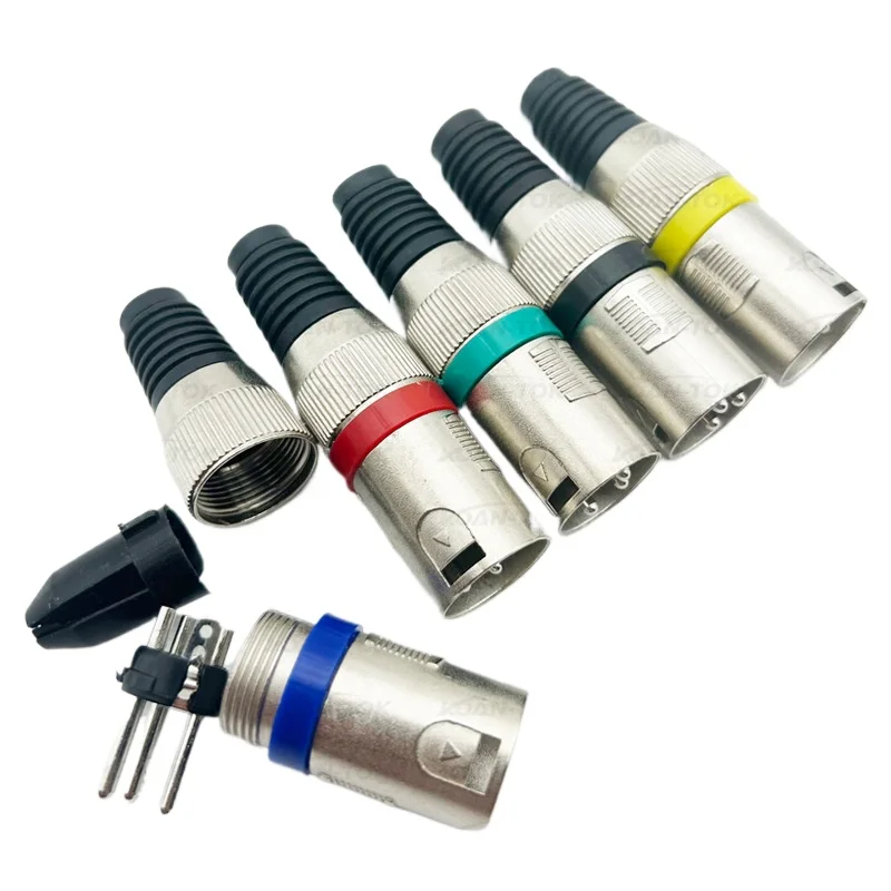 10 Pcs Color Circle XLR Male and Female Microphone 3-core XLR Balanced Plug Microphone Amplifier