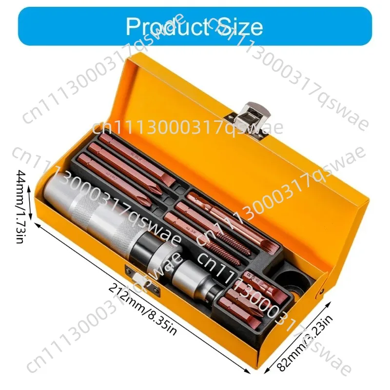 12-Piece manual impact drill set for removing rusted screws and removing broken bolts