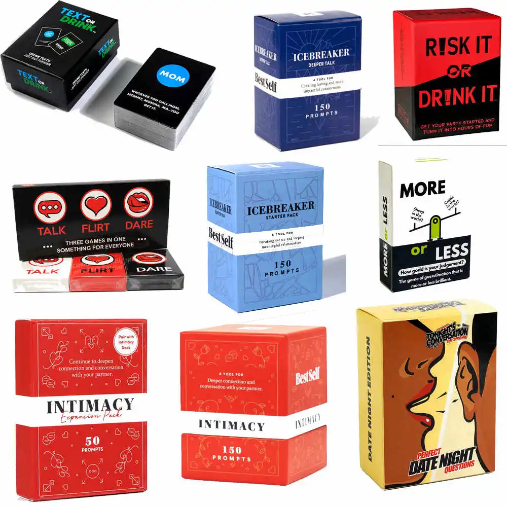 All English More or less board games Talk or Dare card games for couples 2-8 friends Party games bestself Icebreaker card games