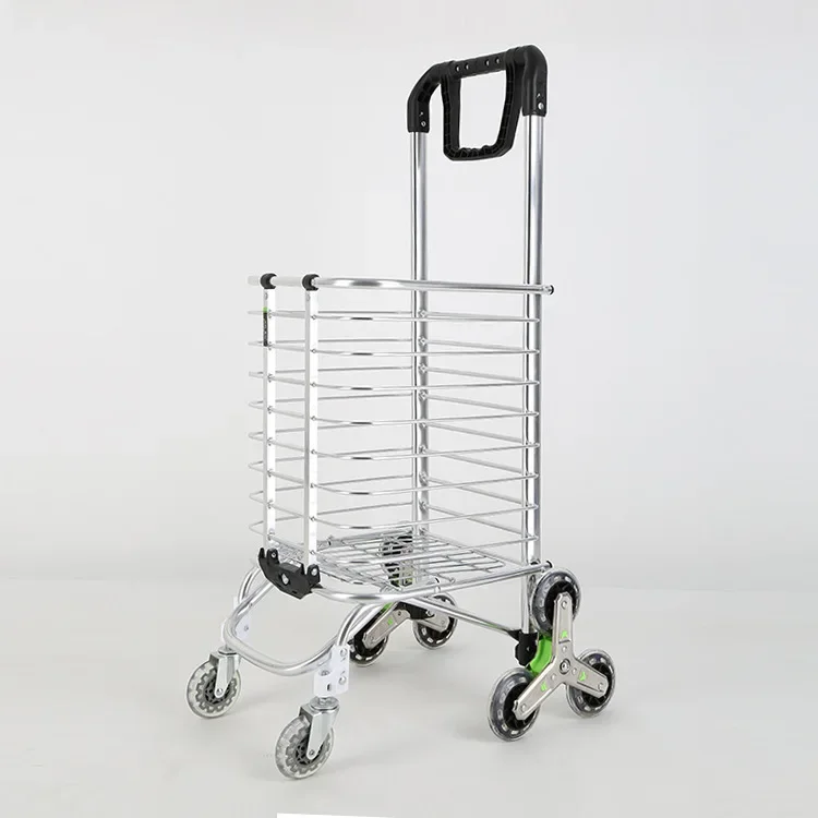 Folding Shopping Cart With Large Wheels Grocery Shopping Cart Trolley Stair Climbing Wheels Carro Compra carrinho