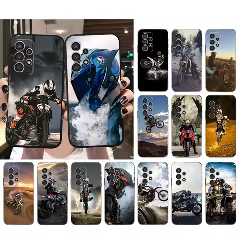 Phone Case for Samsung Galaxy A73 A53 A13 A22 A12 A32 A71 A21S A33 A52 A72 A41 A50 A70 A31 M31 Motorcycle Sports Case