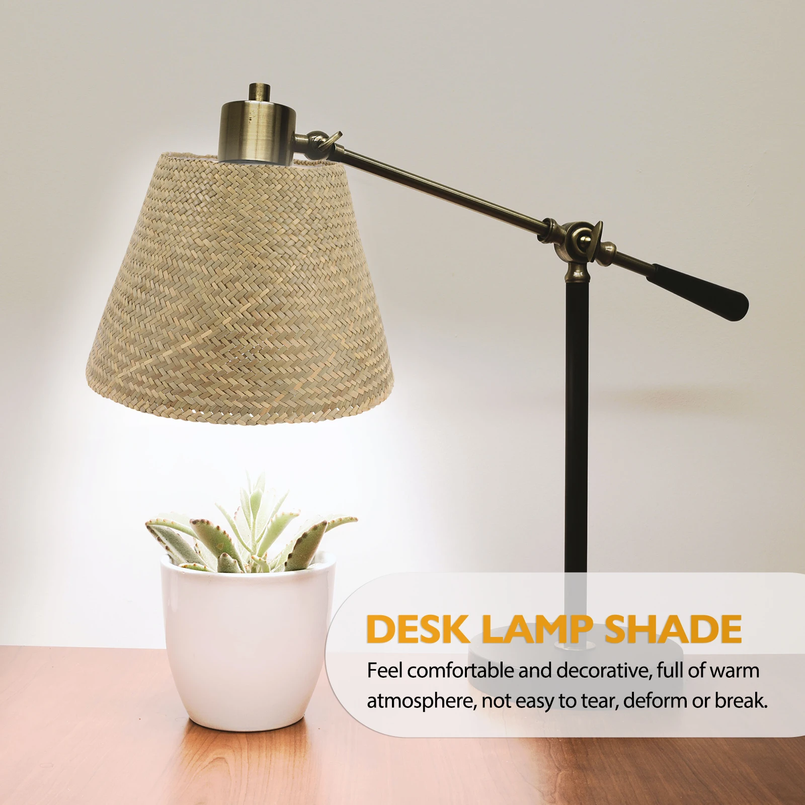 

Rattan Lamp Shade Woven Design Table Lamp Cover for Living Room Bedroom Study Office Warm Corner Practical Sturdy