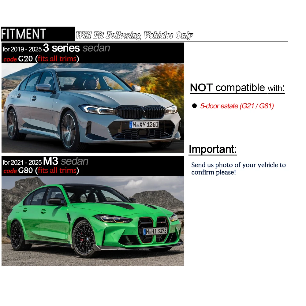G20 Spoiler, Autoclave Dry Carbon Fiber Rear Trunk Spoiler for BMW 3 Series 4-Door Sedan 2019 - 2025 320i 330i 335i M340i M3 G80