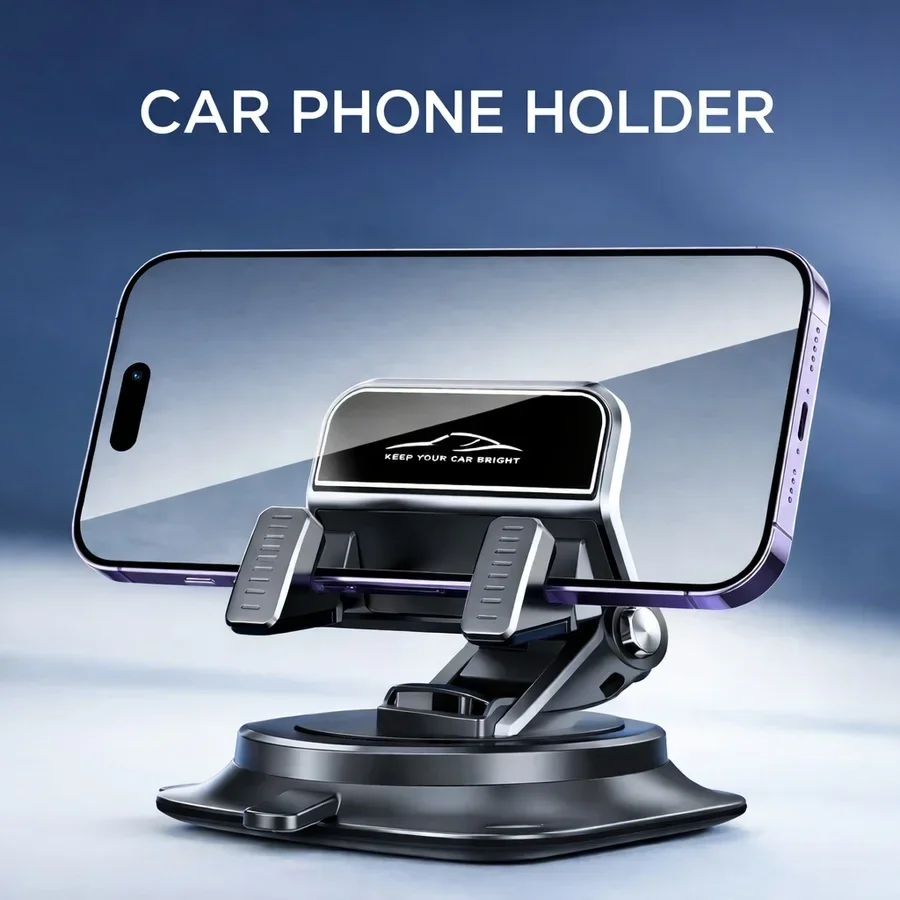 Cell Phone Car Mount Car Navigation New Vehicle Universal Anti Slip Mat Dashboard Support Bracket 360 Automatic Locking