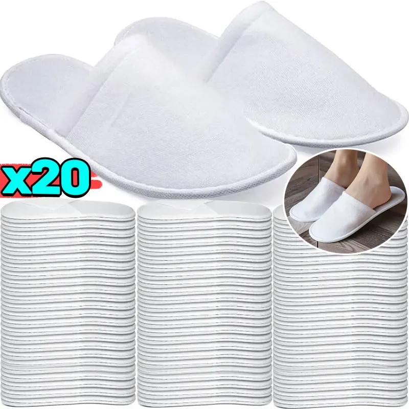 

2-10 пар белых одноразовых нетканых тапочек, дорожные домашние тапочки для женщин и мужчин, деловые портативные домашние тапочки унисекс для отеля