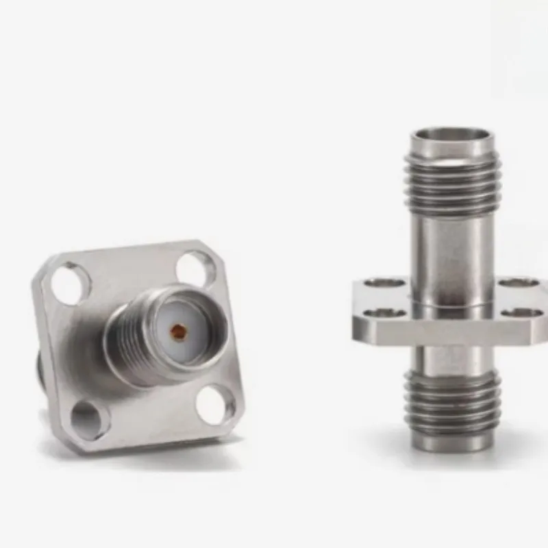 2PCS RF connector adapter 2.4mm-KFK2.4 female to 2.4 female four hole flange 50G