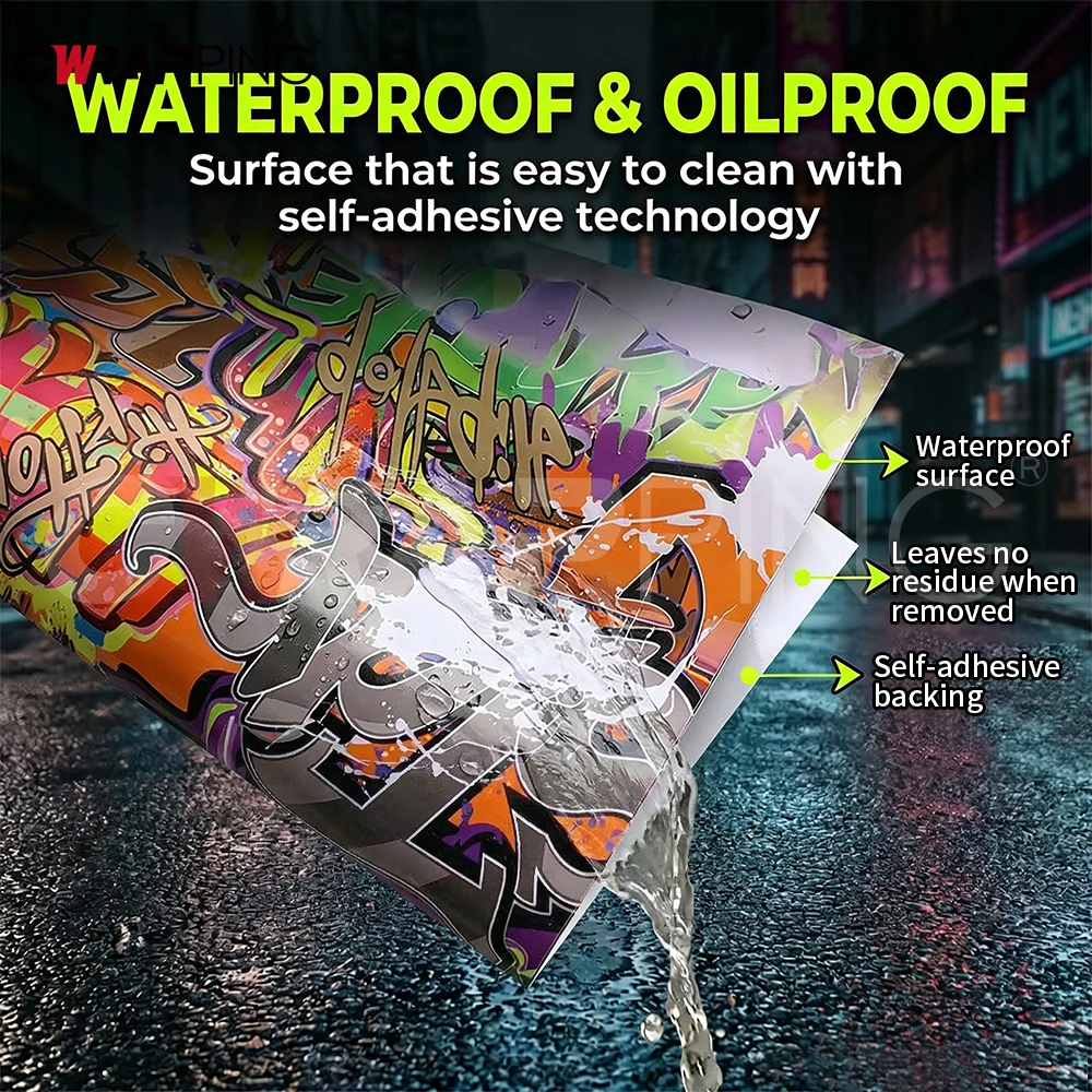 Car Wrap Motorcycle Helmets Automotive Vinyl Car Wrapping Film Skateboards DIY Street Graffiti Decor Sticker Cartoon Films Cover