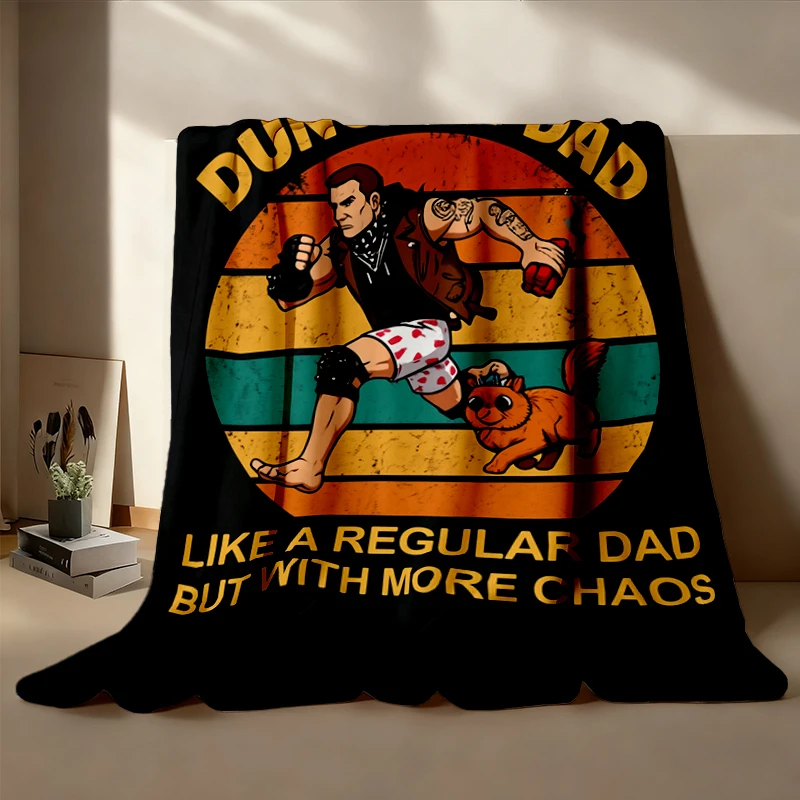 Dad Flannel Blanket, Dungeon Dad Flannel Throw, Fan Cozy Blanket, New Achievement Unlocked