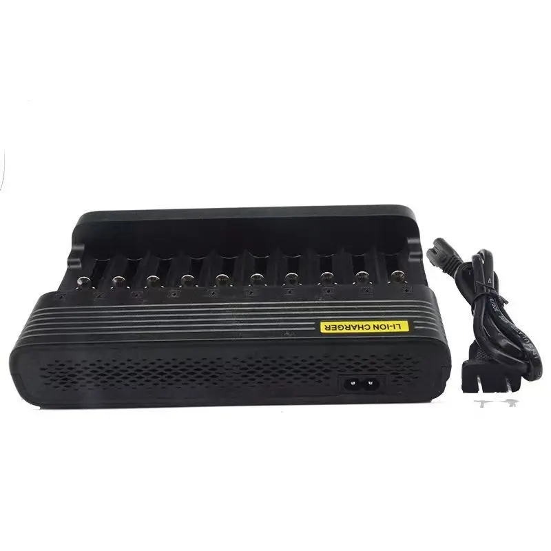 10 Slot Charger Rechargeable Battery Lithium Battery Charger3.7V Li on Battery 18650 Battery 18650