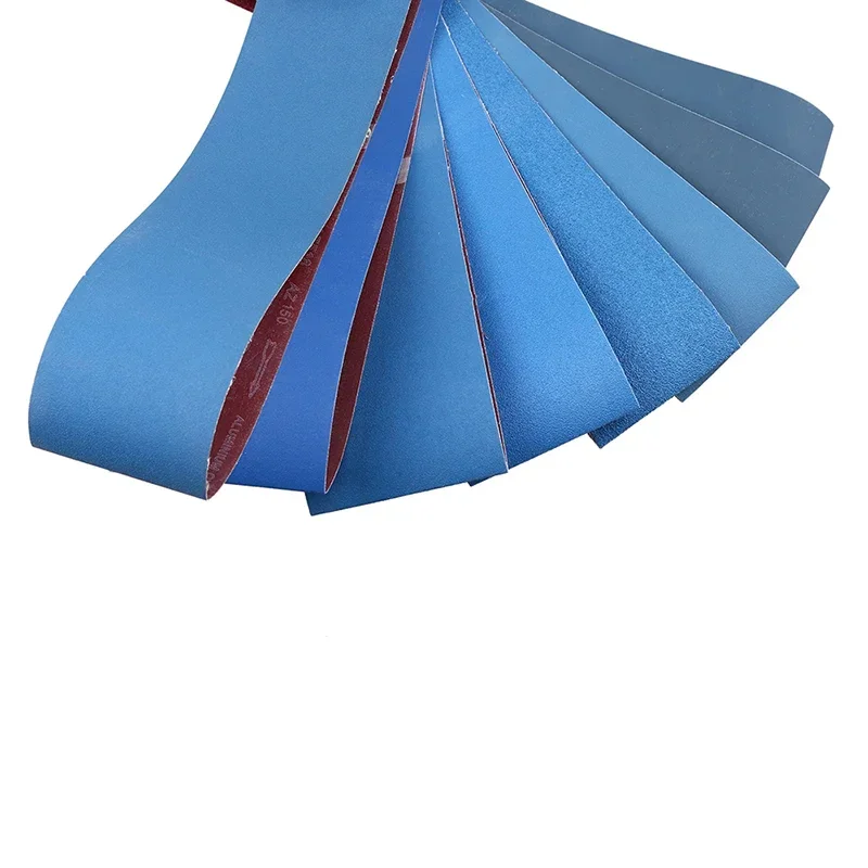 5pcs 100*915mm Zirconium Corundum Sanding Belts Blue Sandpaper 80/120/150/180/240/320/800/1000 Grits Polishing Belt Bands Tool