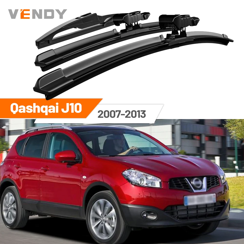 

For Nissan Qashqai J10 2007-2013 2008 2009 2010 2011 Front & Rear Windshield Wiper Blades Windscreen Wipers Set Accessories