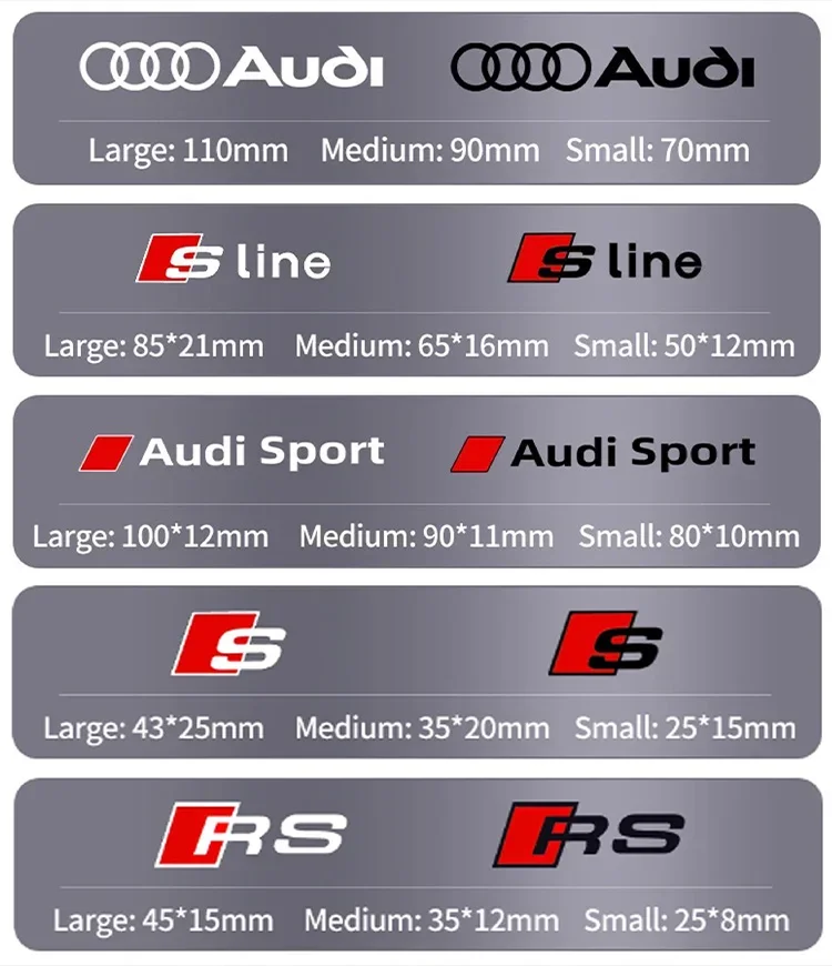 For Audi A4L A6L Q5 Q7 Q3 A3 A4 Q8 Q5L Q2L S3 sline quattro RS Car Brake Caliper Sticker Heat Resistant Decals Auto Accessories