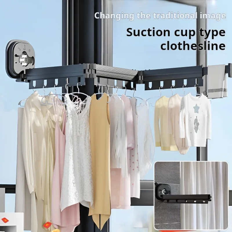 

Thickened aluminum alloy telescopic clothes drying rod for balcony