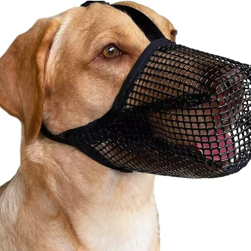 NEW Dog Mouth Cover Mesh Large Dog Breathable Mesh Anti-eating Barking Golden Retriever Mouth Cage Bite-proof Pet Mask view 4