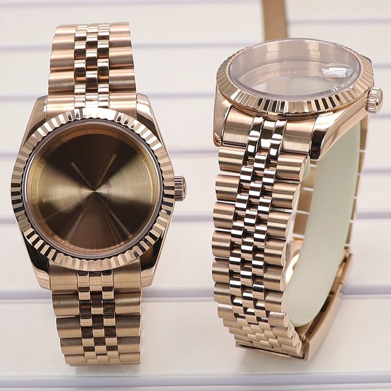 Roségoldenes 36-mm-/40-mm-Uhrengehäuse mit Jubilee-Armband und Saphirglas für Seiko NH35 NH34 NH36 Miyota8215 Uhrwerk, 28,5-mm-Zifferblatt, Datejust – Detail 7
