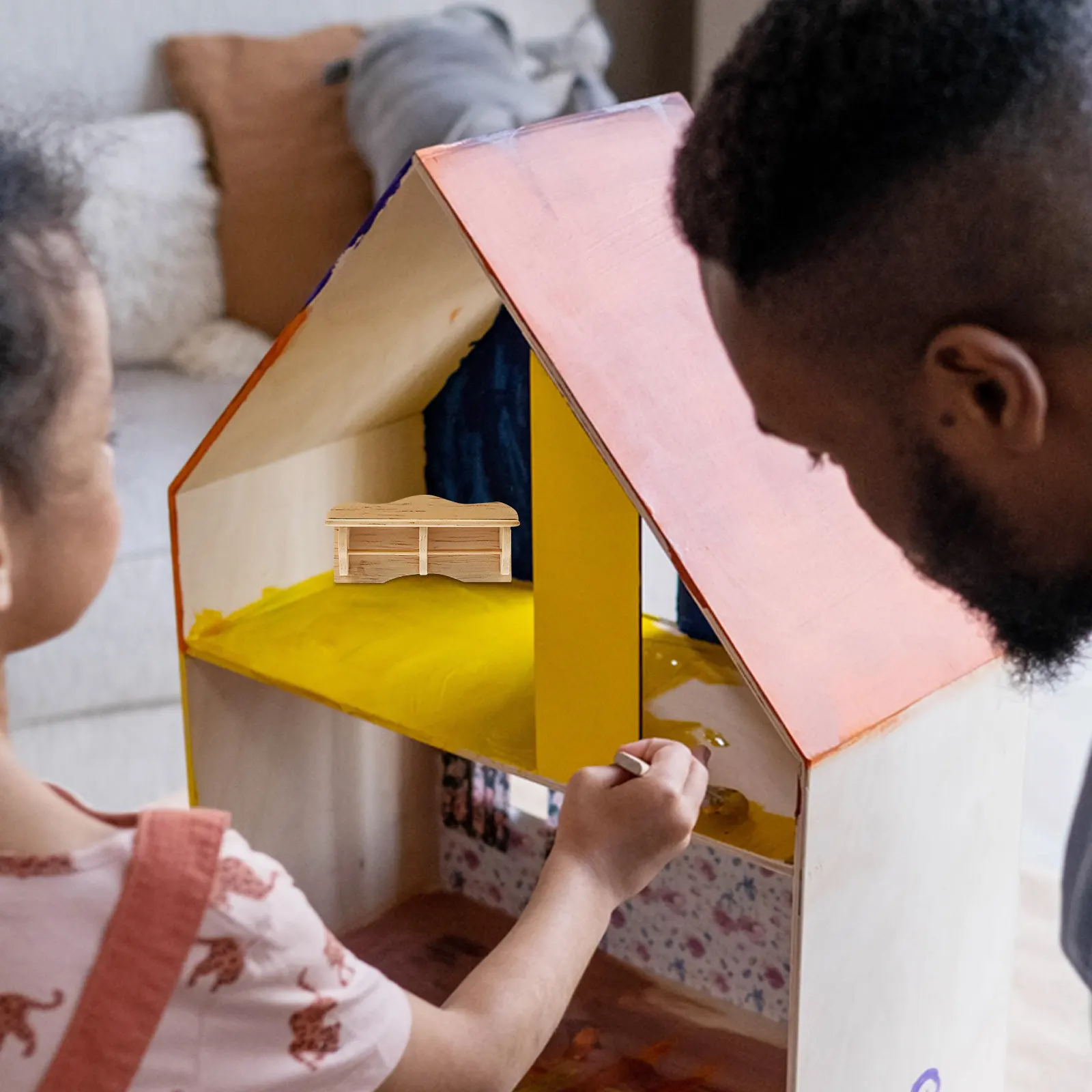 

Миниатюрная деревянная подставка-стеллаж для хранения, масштаб 1:12, для миниатюрной кухни, спальни, миниатюрной мебели и аксессуаров для мини-домов