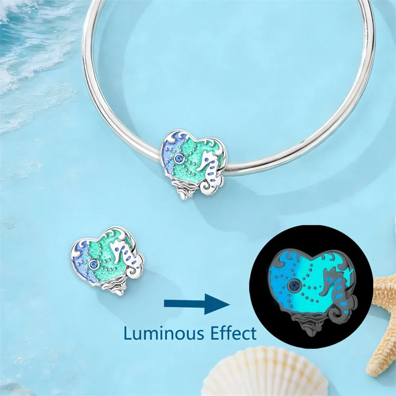

New 925 Sterling Silver Ocean Seahorse Charms Bead Fit 3mm Original Bracelet DIY Women Exquisite Birthday Party Jewelry Gifts