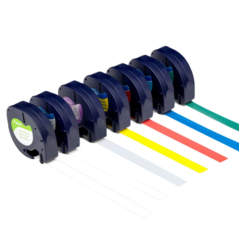 10 pz 91331 LT nastro per etichette 12mm * 4m compatibile per Dymo Letratag plastica 91200 91331 91201 12267 18769 18771 per LT-100H LT-100T